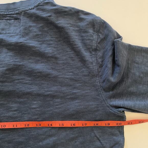 Superdry Henley Men's XL Legacy Long Sleeved Tee Blue 3 Button Cotton Cabincore - Picture 10 of 11